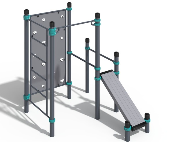 Агост (Стандарт) - Турник, шведская стенка, скалодром, брусья и скамья для пресса